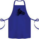 Abstract Motocross Rider Dirt Bike Cotton Apron 100% Organic Royal Blue