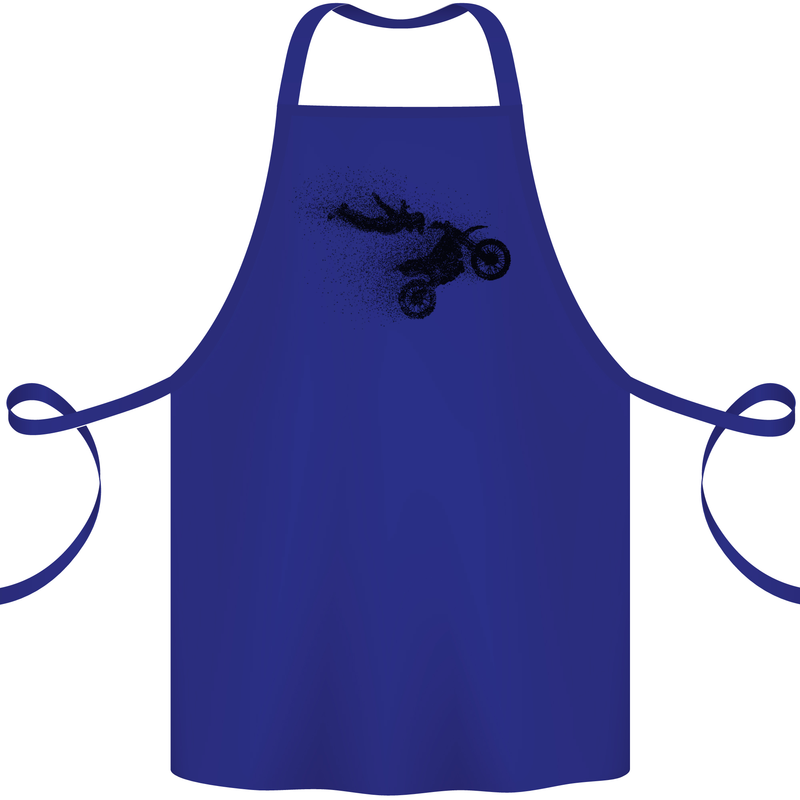 Abstract Motocross Rider Dirt Bike Cotton Apron 100% Organic Royal Blue