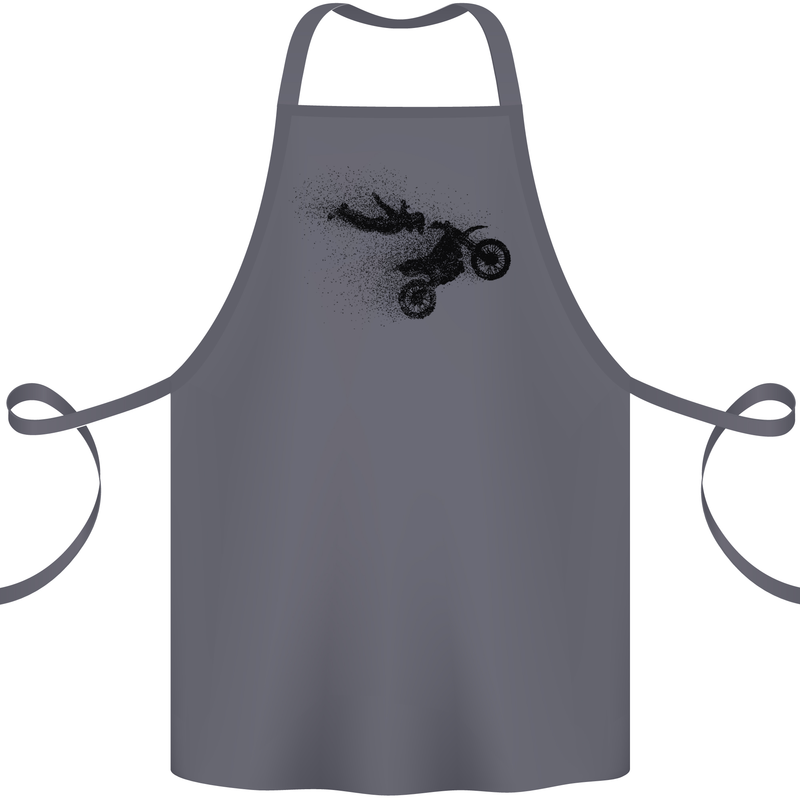 Abstract Motocross Rider Dirt Bike Cotton Apron 100% Organic Steel