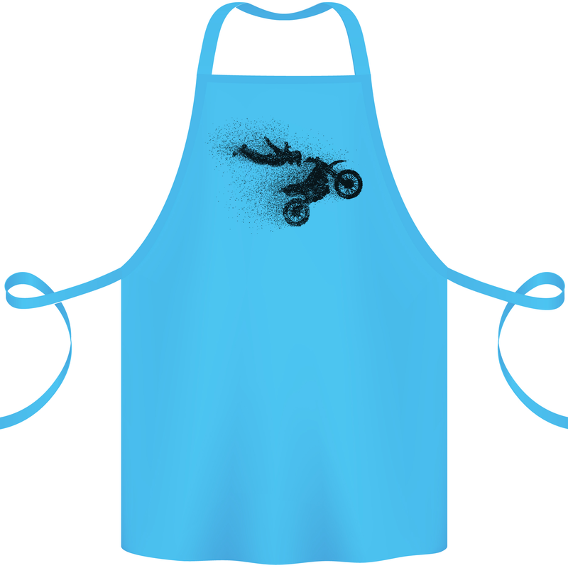 Abstract Motocross Rider Dirt Bike Cotton Apron 100% Organic Turquoise