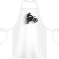 Abstract Motocross Rider Dirt Bike Cotton Apron 100% Organic White