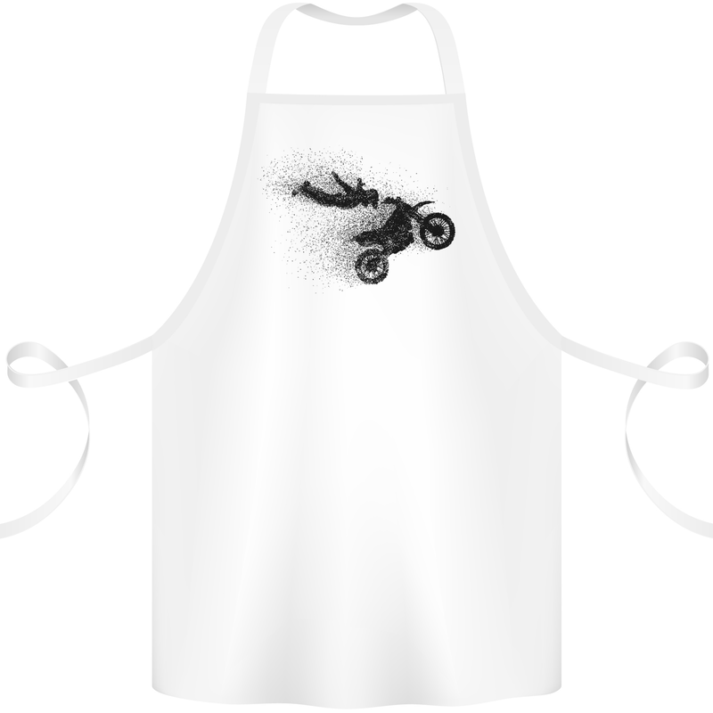 Abstract Motocross Rider Dirt Bike Cotton Apron 100% Organic White