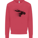 Abstract Motocross Rider Dirt Bike Kids Sweatshirt Jumper Heliconia
