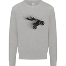 Abstract Motocross Rider Dirt Bike Kids Sweatshirt Jumper Sports Grey
