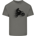 Abstract Motocross Rider Dirt Bike Kids T-Shirt Childrens Charcoal