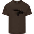 Abstract Motocross Rider Dirt Bike Kids T-Shirt Childrens Chocolate