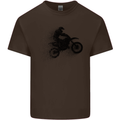 Abstract Motocross Rider Dirt Bike Kids T-Shirt Childrens Chocolate