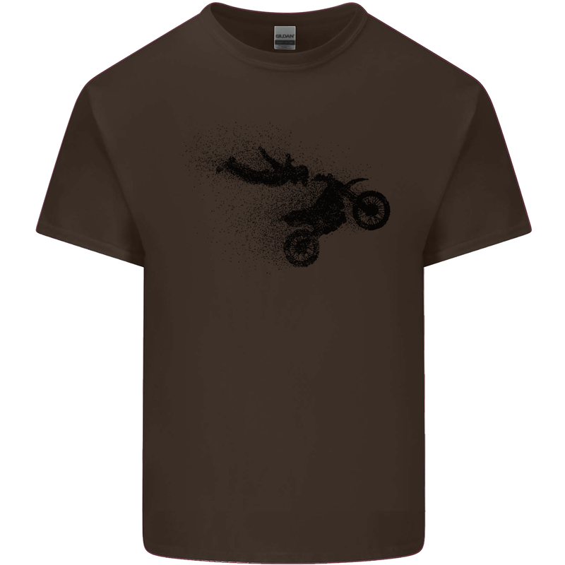 Abstract Motocross Rider Dirt Bike Kids T-Shirt Childrens Chocolate