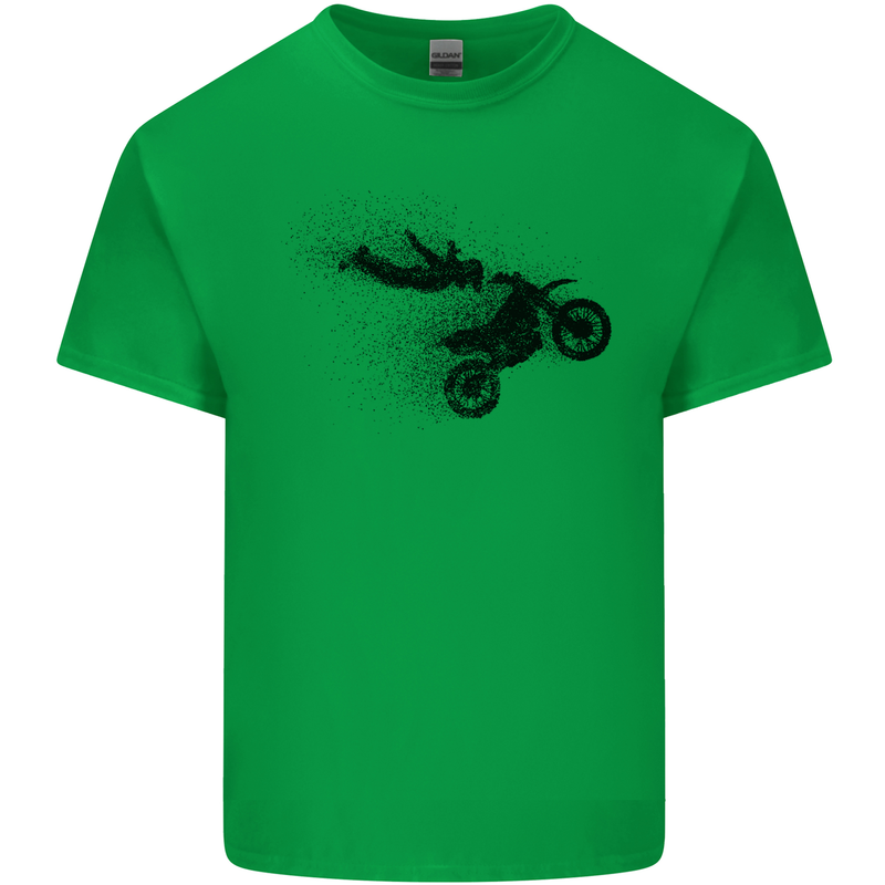 Abstract Motocross Rider Dirt Bike Kids T-Shirt Childrens Irish Green