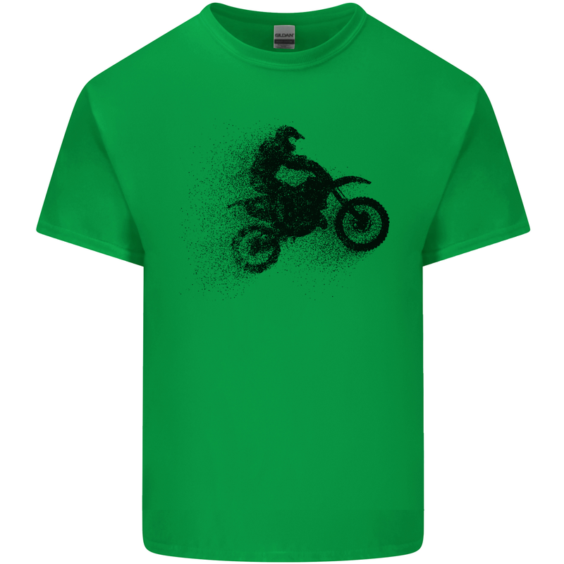 Abstract Motocross Rider Dirt Bike Kids T-Shirt Childrens Irish Green