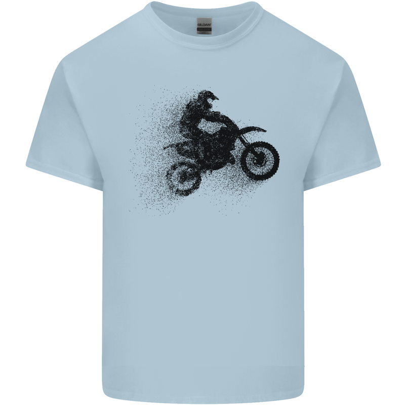 Abstract Motocross Rider Dirt Bike Kids T-Shirt Childrens Light Blue