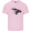 Abstract Motocross Rider Dirt Bike Kids T-Shirt Childrens Light Pink