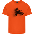 Abstract Motocross Rider Dirt Bike Kids T-Shirt Childrens Orange