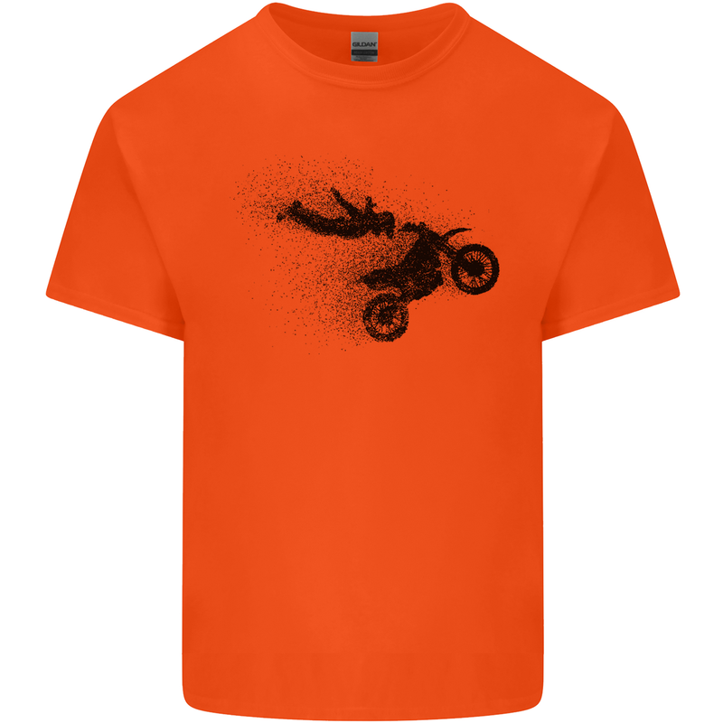 Abstract Motocross Rider Dirt Bike Kids T-Shirt Childrens Orange