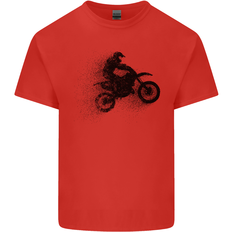 Abstract Motocross Rider Dirt Bike Kids T-Shirt Childrens Red