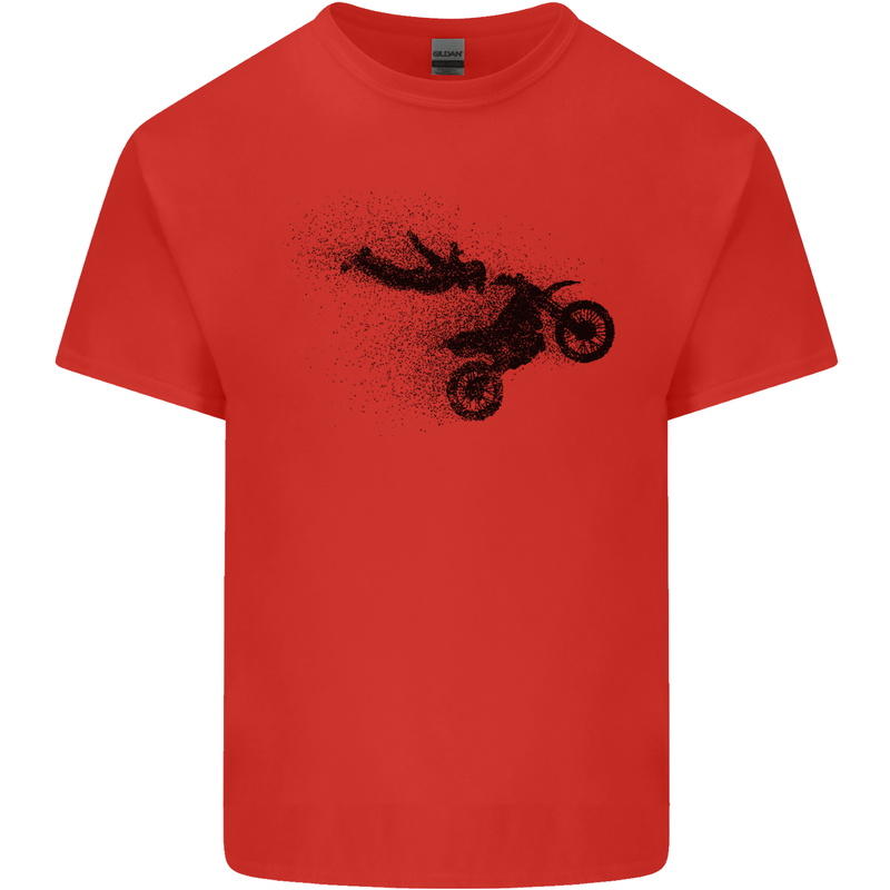 Abstract Motocross Rider Dirt Bike Kids T-Shirt Childrens Red