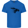 Abstract Motocross Rider Dirt Bike Kids T-Shirt Childrens Royal Blue