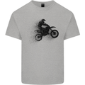 Abstract Motocross Rider Dirt Bike Kids T-Shirt Childrens Sports Grey