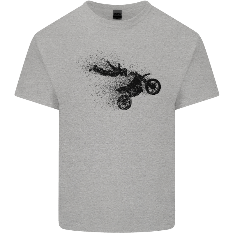 Abstract Motocross Rider Dirt Bike Kids T-Shirt Childrens Sports Grey