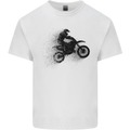Abstract Motocross Rider Dirt Bike Kids T-Shirt Childrens White