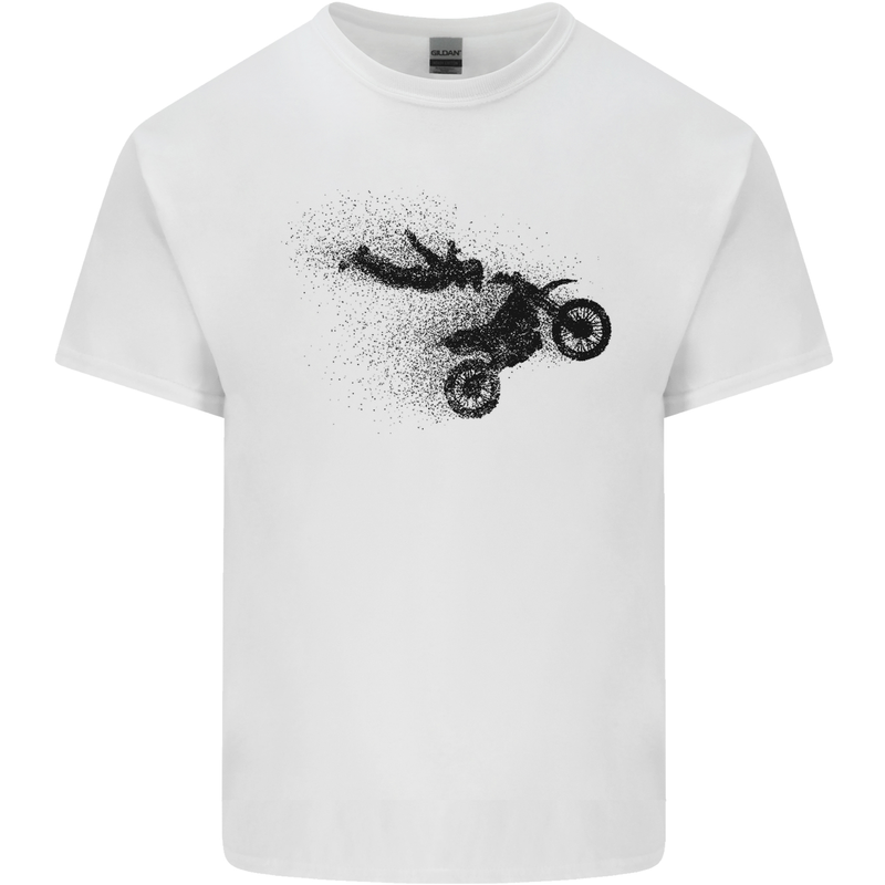 Abstract Motocross Rider Dirt Bike Kids T-Shirt Childrens White