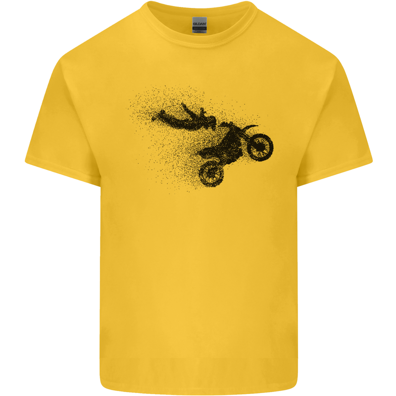 Abstract Motocross Rider Dirt Bike Kids T-Shirt Childrens Yellow
