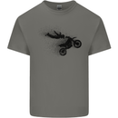 Abstract Motocross Rider Dirt Bike Mens Cotton T-Shirt Tee Top Charcoal