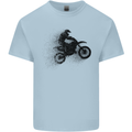Abstract Motocross Rider Dirt Bike Mens Cotton T-Shirt Tee Top Light Blue