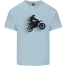 Abstract Motocross Rider Dirt Bike Mens Cotton T-Shirt Tee Top Light Blue
