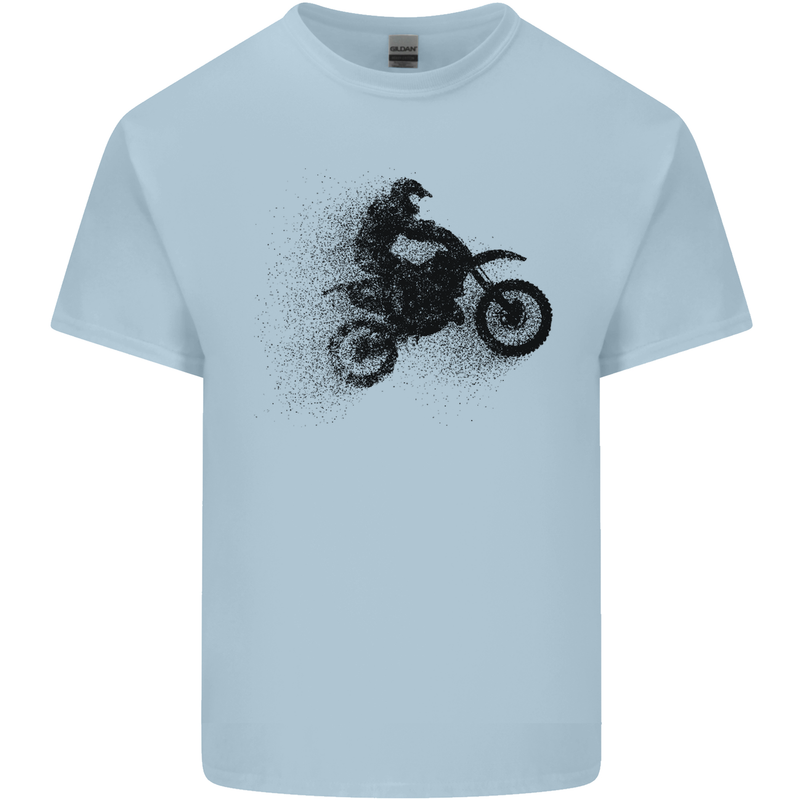 Abstract Motocross Rider Dirt Bike Mens Cotton T-Shirt Tee Top Light Blue