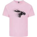 Abstract Motocross Rider Dirt Bike Mens Cotton T-Shirt Tee Top Light Pink