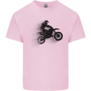 Abstract Motocross Rider Dirt Bike Mens Cotton T-Shirt Tee Top Light Pink