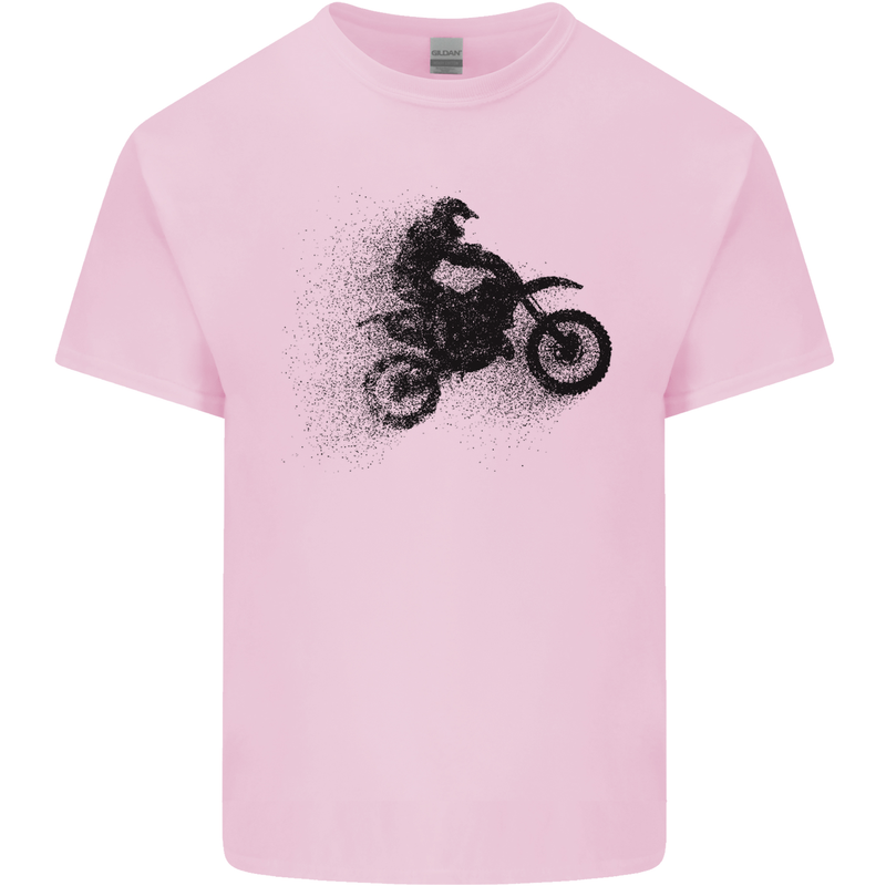 Abstract Motocross Rider Dirt Bike Mens Cotton T-Shirt Tee Top Light Pink