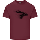 Abstract Motocross Rider Dirt Bike Mens Cotton T-Shirt Tee Top Maroon