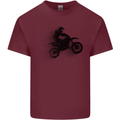 Abstract Motocross Rider Dirt Bike Mens Cotton T-Shirt Tee Top Maroon