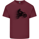Abstract Motocross Rider Dirt Bike Mens Cotton T-Shirt Tee Top Maroon