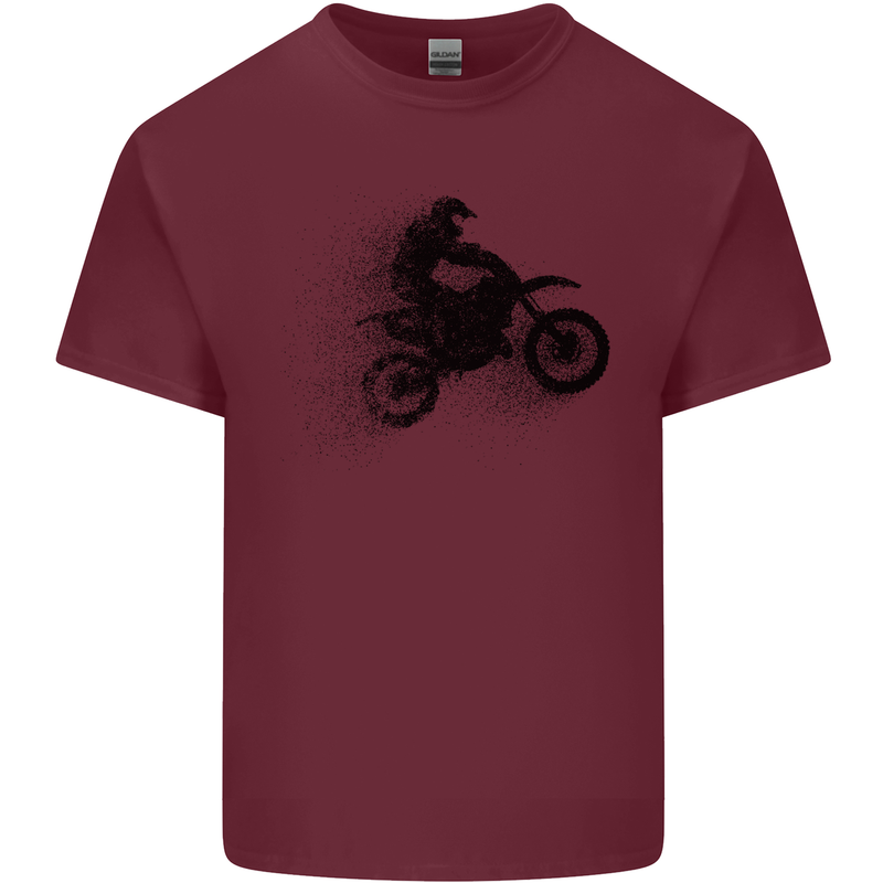 Abstract Motocross Rider Dirt Bike Mens Cotton T-Shirt Tee Top Maroon