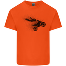 Abstract Motocross Rider Dirt Bike Mens Cotton T-Shirt Tee Top Orange