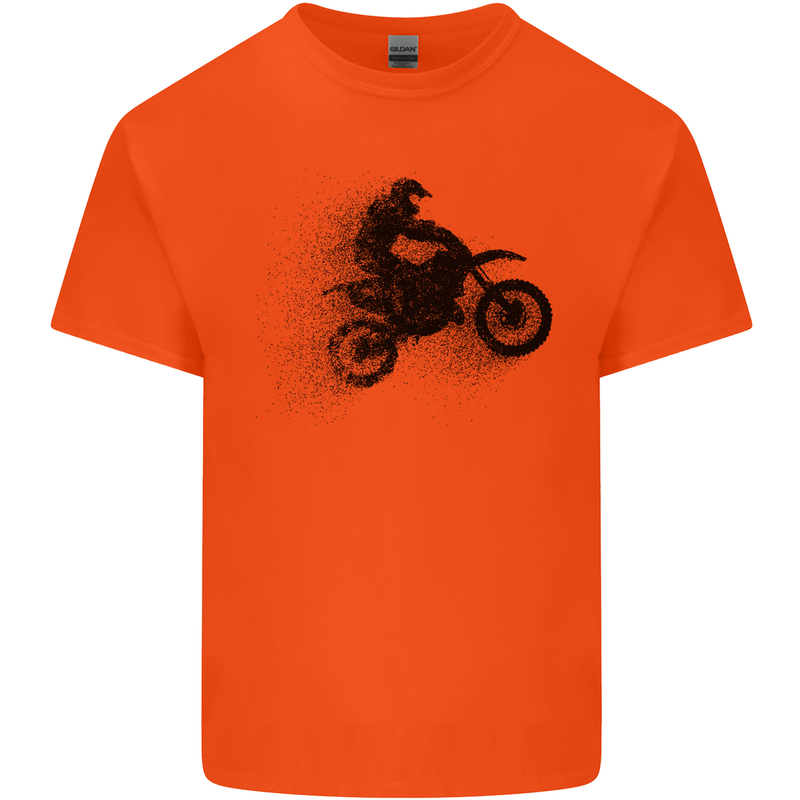 Abstract Motocross Rider Dirt Bike Mens Cotton T-Shirt Tee Top Orange