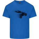Abstract Motocross Rider Dirt Bike Mens Cotton T-Shirt Tee Top Royal Blue