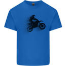 Abstract Motocross Rider Dirt Bike Mens Cotton T-Shirt Tee Top Royal Blue