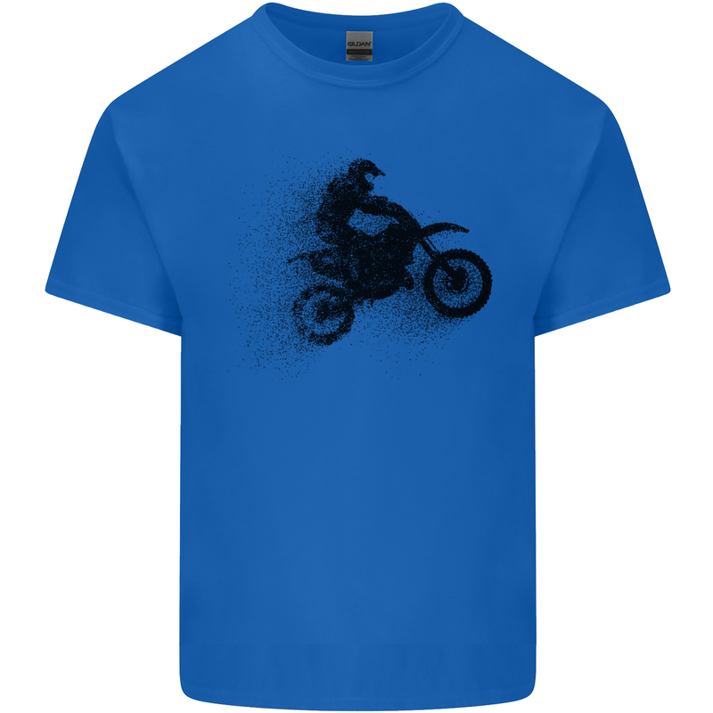 Abstract Motocross Rider Dirt Bike Mens Cotton T-Shirt Tee Top Royal Blue