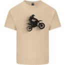 Abstract Motocross Rider Dirt Bike Mens Cotton T-Shirt Tee Top Sand