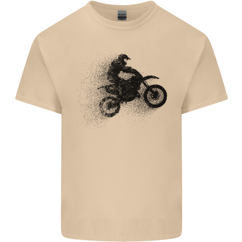 Abstract Motocross Rider Dirt Bike Mens Cotton T-Shirt Tee Top Sand