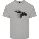 Abstract Motocross Rider Dirt Bike Mens Cotton T-Shirt Tee Top Sports Grey