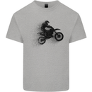 Abstract Motocross Rider Dirt Bike Mens Cotton T-Shirt Tee Top Sports Grey