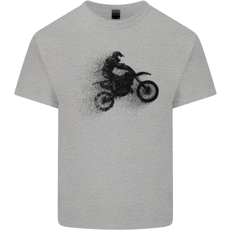 Abstract Motocross Rider Dirt Bike Mens Cotton T-Shirt Tee Top Sports Grey