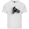 Abstract Motocross Rider Dirt Bike Mens Cotton T-Shirt Tee Top White