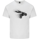 Abstract Motocross Rider Dirt Bike Mens Cotton T-Shirt Tee Top White