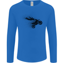 Abstract Motocross Rider Dirt Bike Mens Long Sleeve T-Shirt Royal Blue